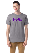 Adult Granite Short Sleeve Comfort Colors T-Shirt, Purple logo with white outline