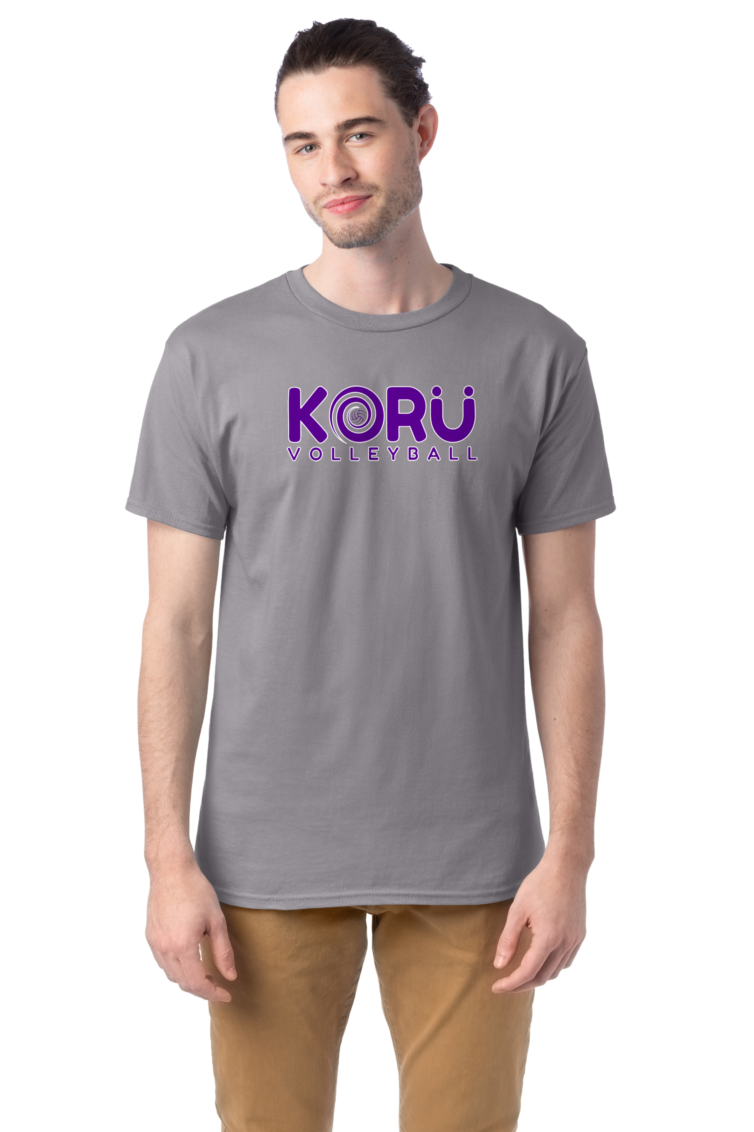 Adult Granite Short Sleeve Comfort Colors T-Shirt, Purple logo with white outline